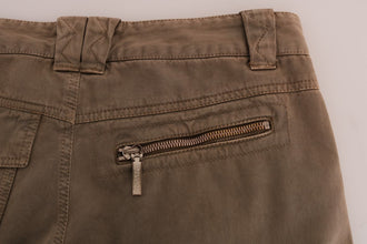 Brown Cotton Casual Slim Fit Pants Ermanno Scervino