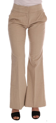 Beige Cotton Bootcut Pants Ermanno Scervino