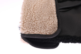 Black Leather Shearling Studded Gloves Dolce & Gabbana