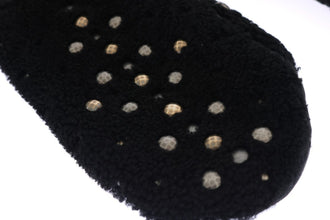 Black Leather Shearling Studded Gloves Dolce & Gabbana