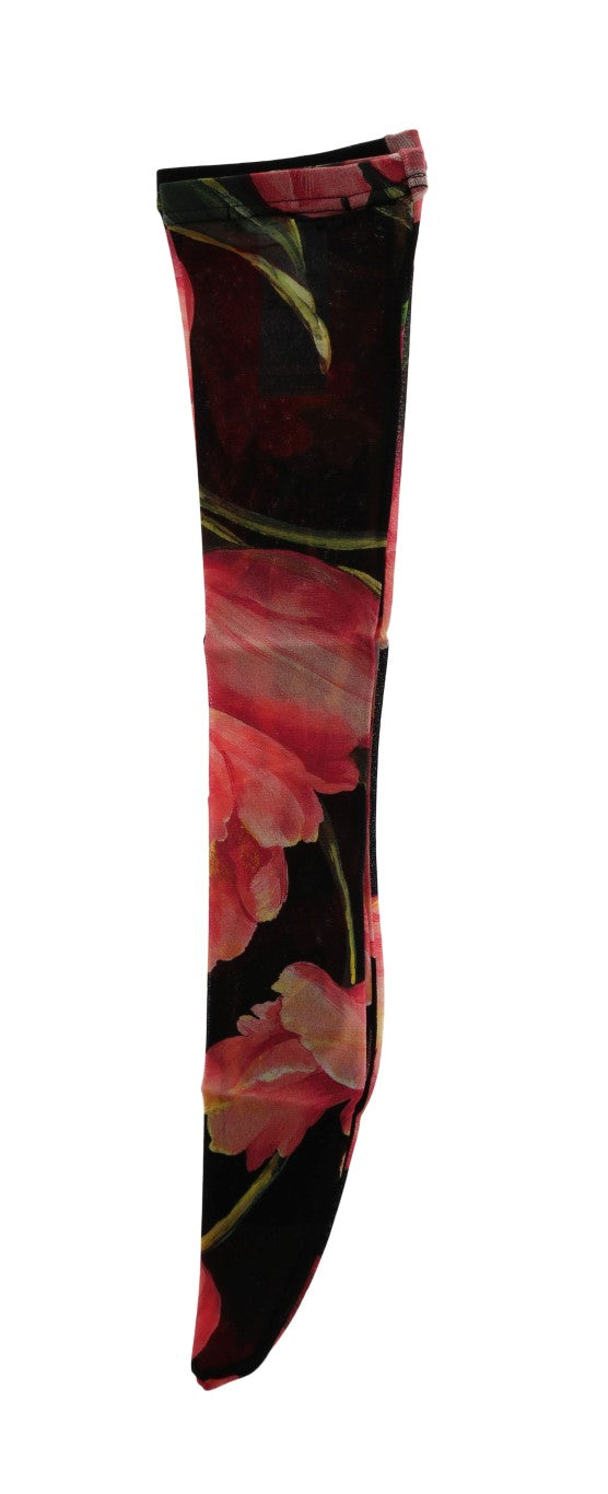 Multicolor Floral Tulip Nylon Socks Dolce & Gabbana