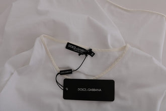 White Cotton Silk T-Shirt Dolce & Gabbana