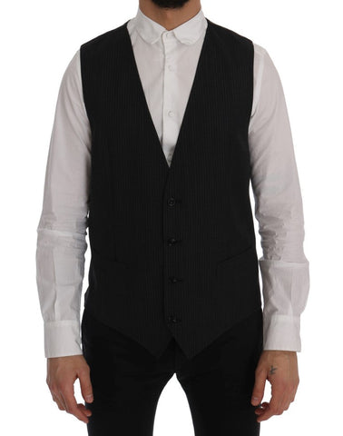 Gray Wool Stretch Vest Dolce & Gabbana