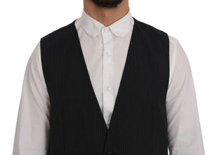 Gray Wool Stretch Vest Dolce & Gabbana