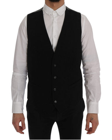 Black STAFF Cotton Rayon Vest Dolce & Gabbana