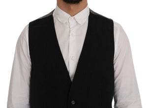 Black STAFF Cotton Rayon Vest Dolce & Gabbana