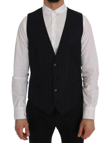 Blue Wool Stretch Vest Dolce & Gabbana
