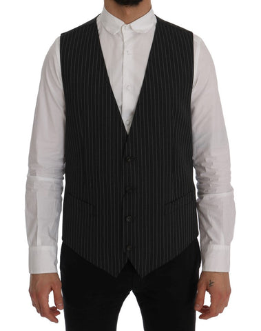 Gray Wool Stretch Vest Dolce & Gabbana