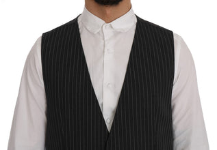 Gray Wool Stretch Vest Dolce & Gabbana