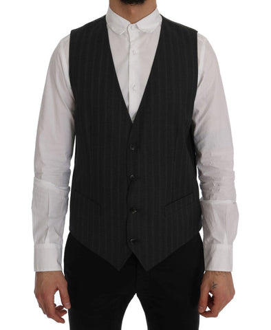 Gray STAFF Wool Stretch Vest Dolce & Gabbana