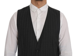 Gray STAFF Wool Stretch Vest Dolce & Gabbana