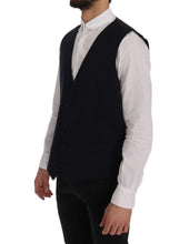 Blue STAFF Wool Stretch Vest Dolce & Gabbana