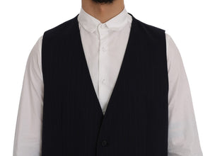 Blue STAFF Wool Stretch Vest Dolce & Gabbana