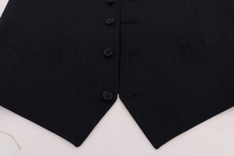 Blue STAFF Wool Stretch Vest Dolce & Gabbana