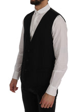 Black STAFF Wool Stretch Vest Dolce & Gabbana