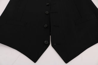 Black STAFF Wool Stretch Vest Dolce & Gabbana