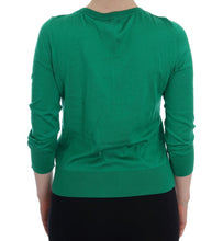 Green Silk Crystal Banana Sweater Dolce & Gabbana
