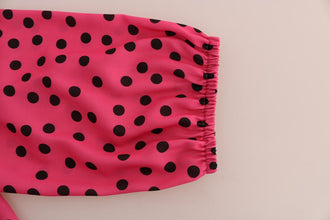 Pink Polka Dotted Silk Blouse Dolce & Gabbana