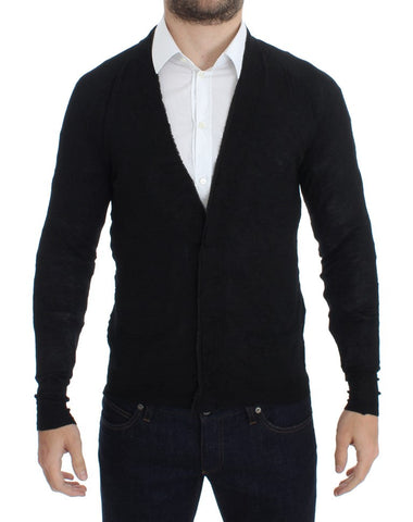 Black Fine Wool Button Cardigan Costume National