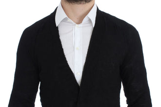 Black Fine Wool Button Cardigan Costume National