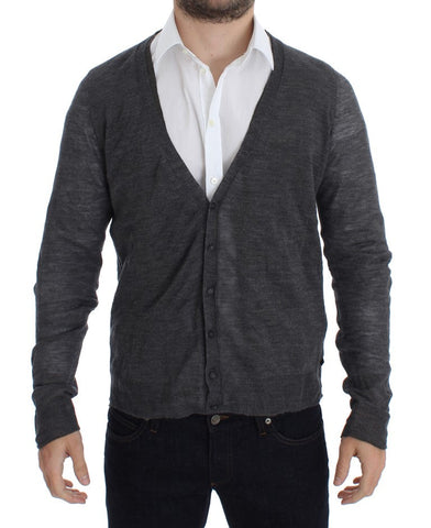 Gray Wool Button Cardigan Sweater Costume National