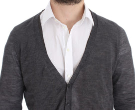 Gray Wool Button Cardigan Sweater Costume National