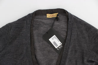 Gray Wool Button Cardigan Sweater Costume National