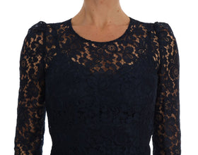 Blue Taormina Floral Lace Sheath Dress Dolce & Gabbana