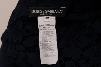 Blue Taormina Floral Lace Sheath Dress Dolce & Gabbana