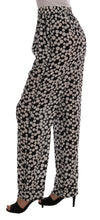 Black White Polka Dottes Silk Pants Dolce & Gabbana