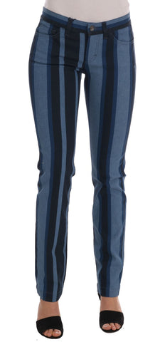 Blue GIRLY Striped Cotton Jeans Dolce & Gabbana