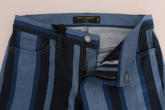 Blue GIRLY Striped Cotton Jeans Dolce & Gabbana