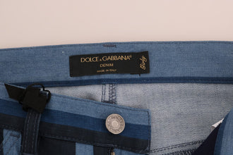 Blue GIRLY Striped Cotton Jeans Dolce & Gabbana