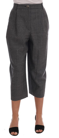 Gray Wool Capri Pants Dolce & Gabbana