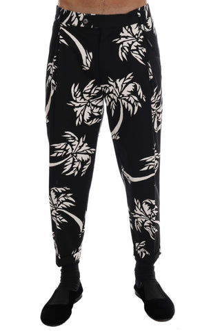 Black Tree Cotton Stretch Pants Dolce & Gabbana