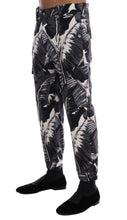 Gray Banana Leaf Cotton Pants Dolce & Gabbana
