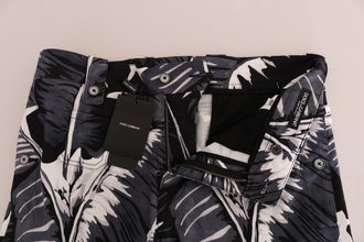 Gray Banana Leaf Cotton Pants Dolce & Gabbana