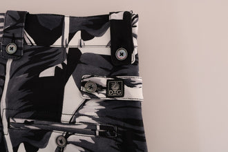 Gray Banana Leaf Cotton Pants Dolce & Gabbana
