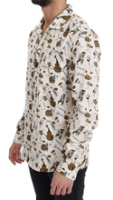White Silk JAZZ Motive Print Shirt Dolce & Gabbana