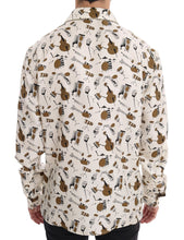 White Silk JAZZ Motive Print Shirt Dolce & Gabbana
