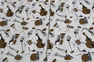 White Silk JAZZ Motive Print Shirt Dolce & Gabbana