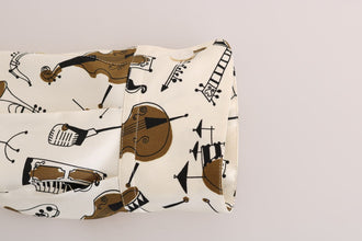 White Silk JAZZ Motive Print Shirt Dolce & Gabbana