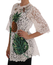 White Crystal Embellished Lace Blouse Dolce & Gabbana