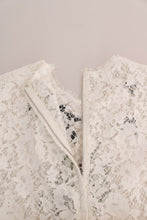 White Crystal Embellished Lace Blouse Dolce & Gabbana