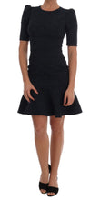 Black Blue Flare Mini Dress Dolce & Gabbana