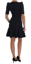 Black Blue Flare Mini Dress Dolce & Gabbana