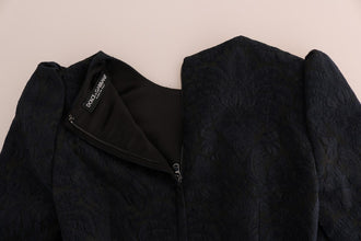 Black Blue Flare Mini Dress Dolce & Gabbana