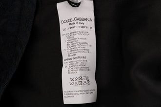 Black Blue Flare Mini Dress Dolce & Gabbana