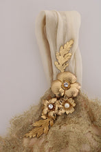 Gold Silk Crystal Embellished Dress Dolce & Gabbana