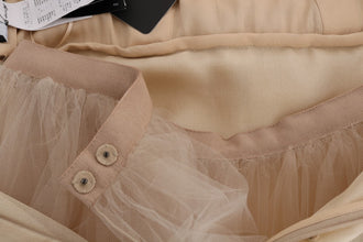 Gold Silk Crystal Embellished Dress Dolce & Gabbana